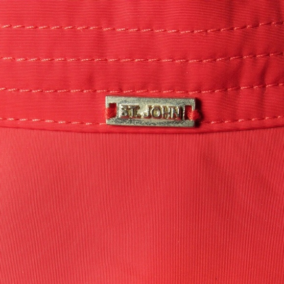 ST. JOHN Red Full Zip Solid Casual Jacket Blazer L - Picture 8 of 8